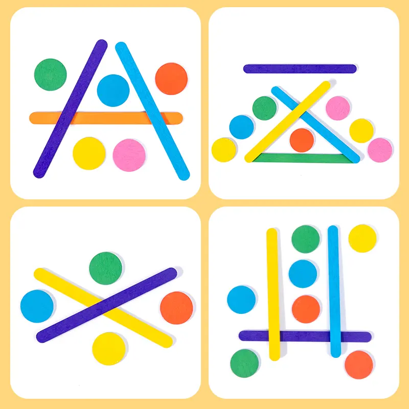 Early Learning Cognitive Rainbow Stick, Children's Color Matching Puzzle, Math Enlightenment, Puzzle Games, Montessori Block Toy