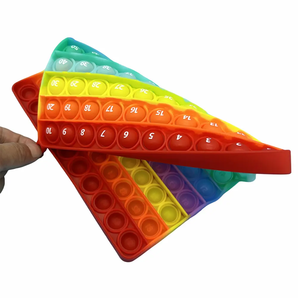 Numbers 1-100 Counting Games Fidget Toys, Silicone Rainbow Math Learning Games Educational Pop Toys for Preschool Kids