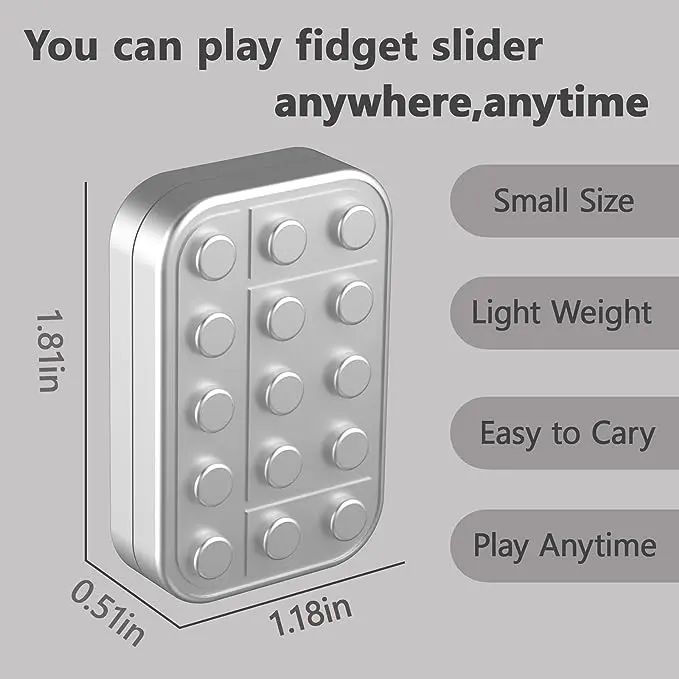 Metal EDC Fidget Slider Magnetic Brick Block Push Slider Haptic Slider Antistres Fidget Toys Adult Stress Relief Toy ADHD Autism