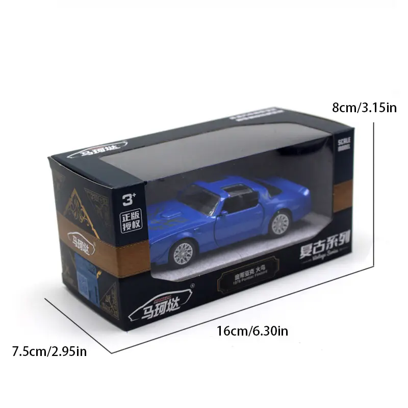 1:36 Metal Diecast Car Model Repilca 1978 Pontiac Firebird Scale Miniature Collection Vehicle Hobby Kid Xmas Gift Toy for Boy