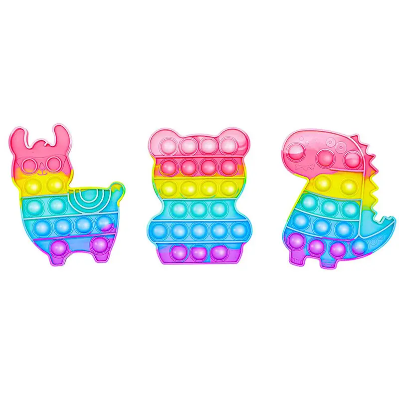 1pc Rainbow Pop Push Bubblle Fidget Anti Stress Relief Toys for Adult Children Special Needs Sensory Toys Interactive Toys