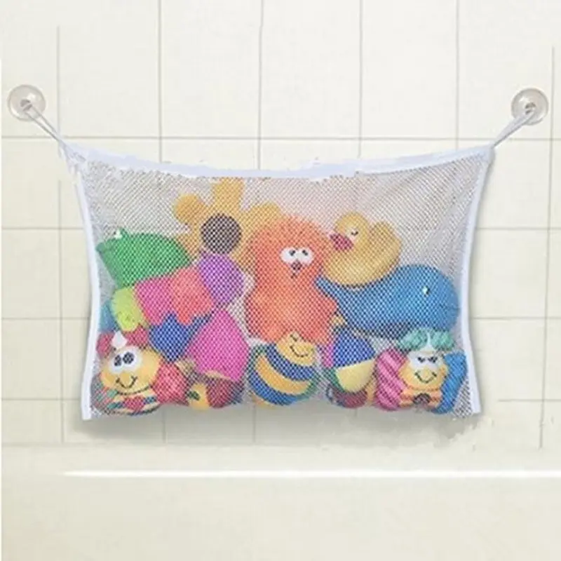 Baby Bathroom Mesh Bag Child Bath Toy Bag Net Suction Cup Baskets Baby Bathroom Mesh Bath Bag With 2 Sucker