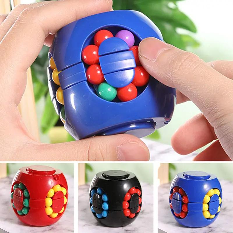 Magic Bean Puzzle Cube Spinner Rotate Slide Gyro Fidget Toy 3D Ball Anti Stress Educational IQ Game for Boy Girl Kid Adult Child