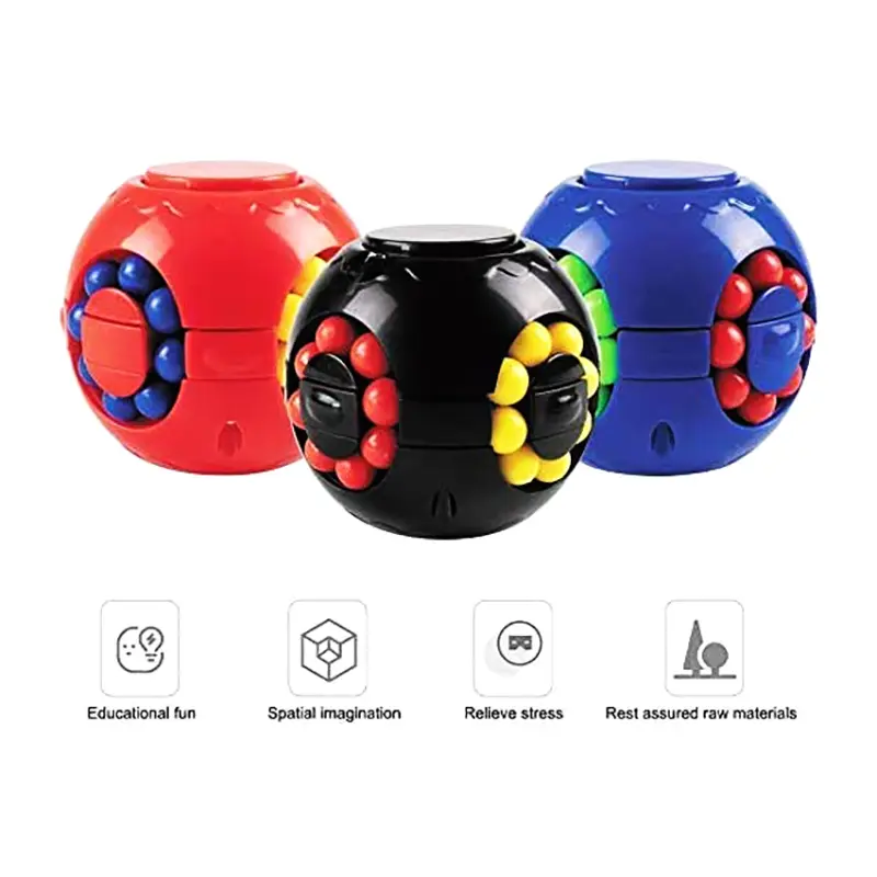 Magic Bean Puzzle Cube Spinner Rotate Slide Gyro Fidget Toy 3D Ball Anti Stress Educational IQ Game for Boy Girl Kid Adult Child