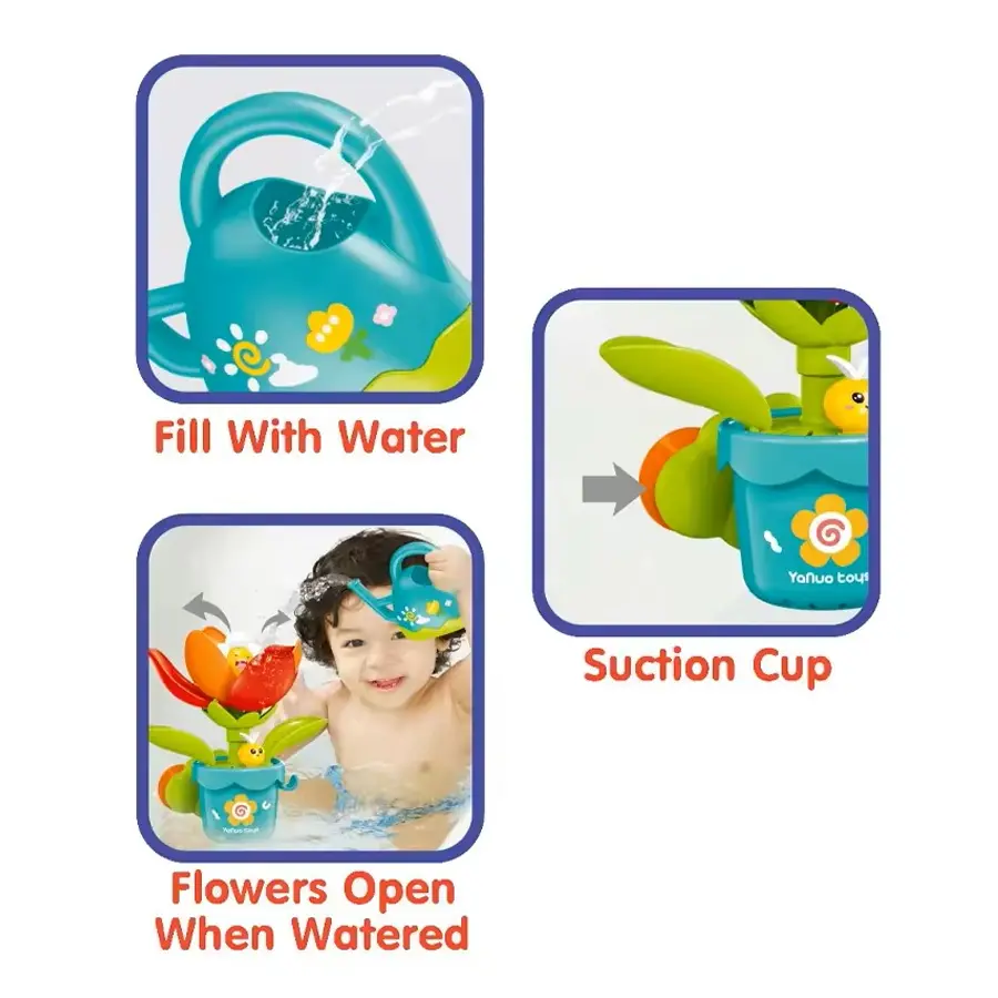 Fun Bath Toys for Kids: Watering, Blooming & Rising-Falling Design
