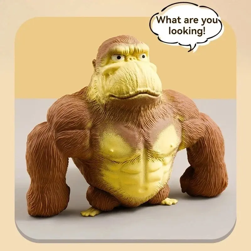 Stretchy Gorilla Stress Toy - Sand-Filled Rubber Monkey, High-Elastic Sensory Fidget for Anxiety Relief Animal Action Figure