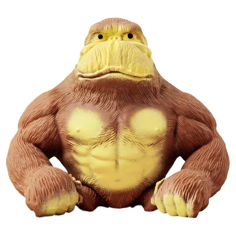 Stretchy Gorilla Stress Toy - Sand-Filled Rubber Monkey, High-Elastic Sensory Fidget for Anxiety Relief Animal Action Figure