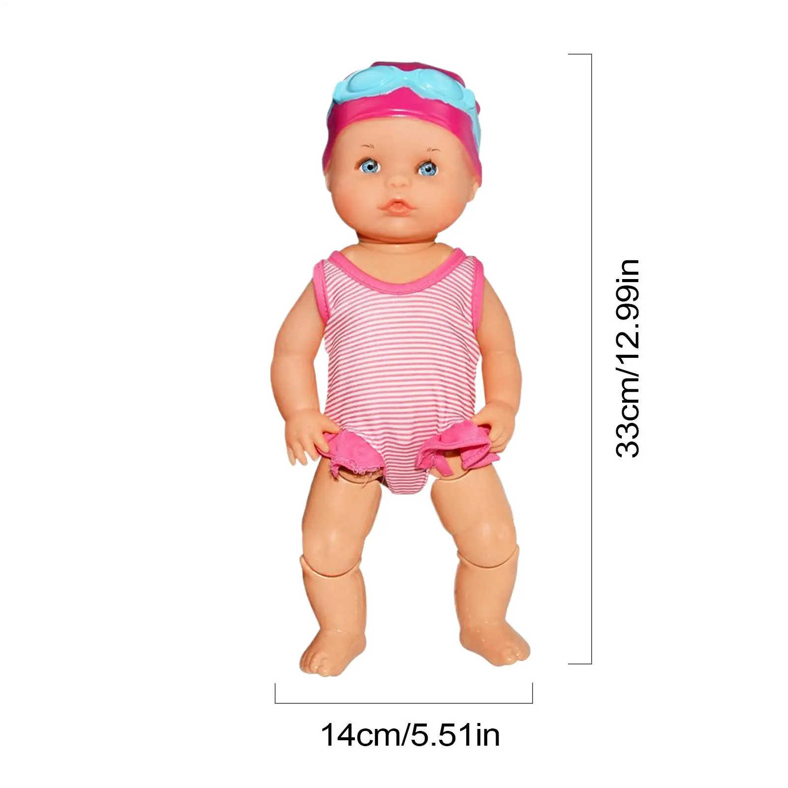 Swimming Doll Waterproof Beach Baby Doll With Movable Joint Toys Accessories for Sand Travel Car Children Beach Summer Friends