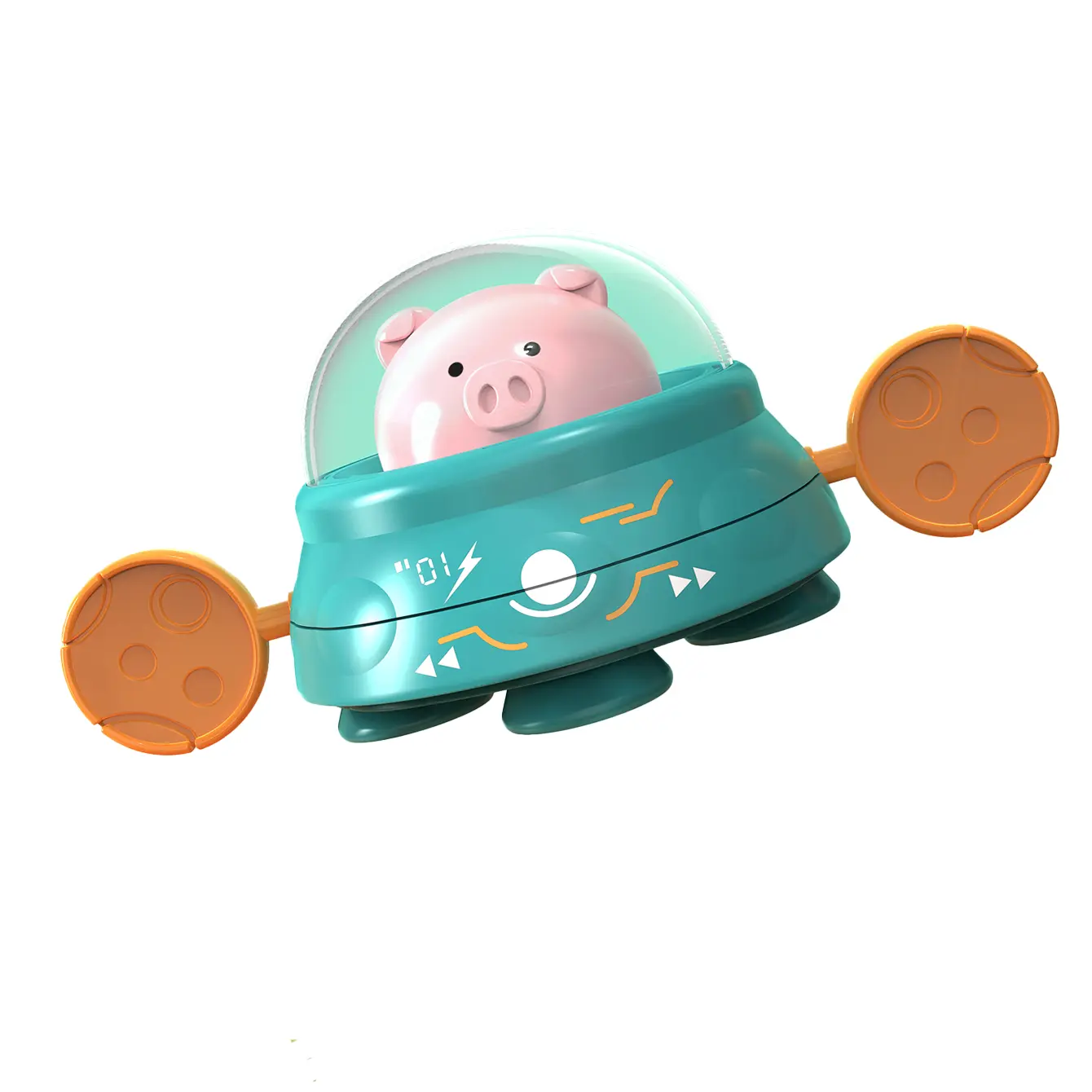 Cute pig pull string power swimming outdoor pool game interactive toy
