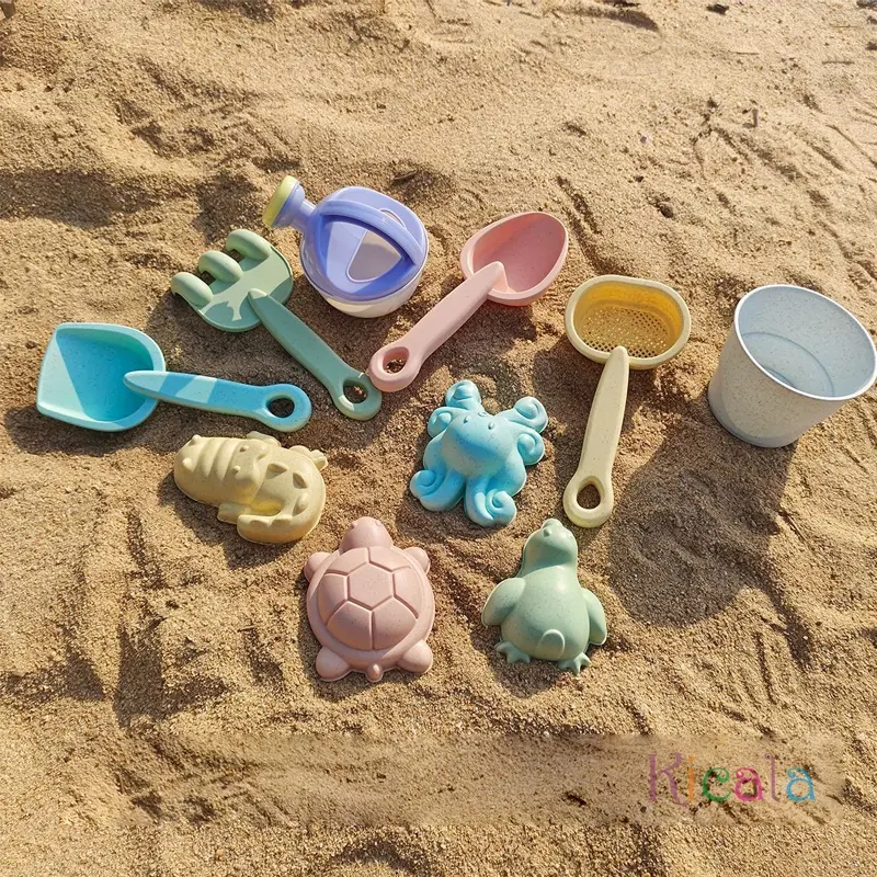 11-Piece Sand Toy Set Includes Foldable Sand Bucket Shovel and Sand Rake Toy Children's Beach Sand Playing Tool Set for Toddlers