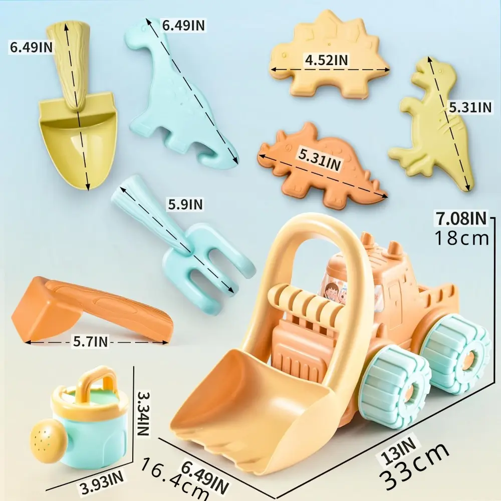 Beach Sand Toys Set with Dump Truck Car Toys for Toddlers Kids Outdoor Play Buckets Sand Shovels Animal Mold Sets Sandbox Toys