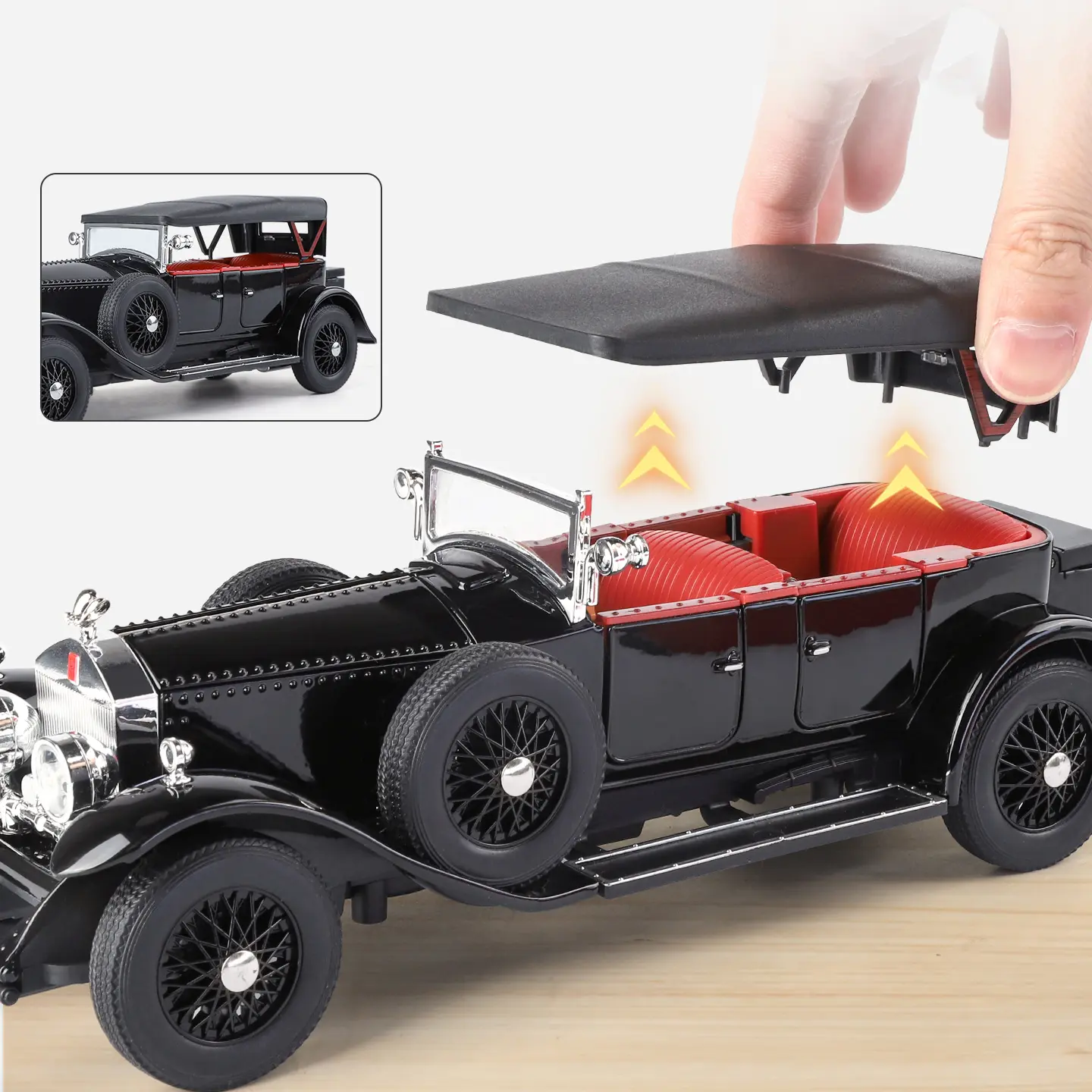 1:24 Rolls Royce Phantom I 1925 Classic Retro Car Alloy Diecast Model Car Auto Parts Sales Store Front Desk Decorations Hobbies