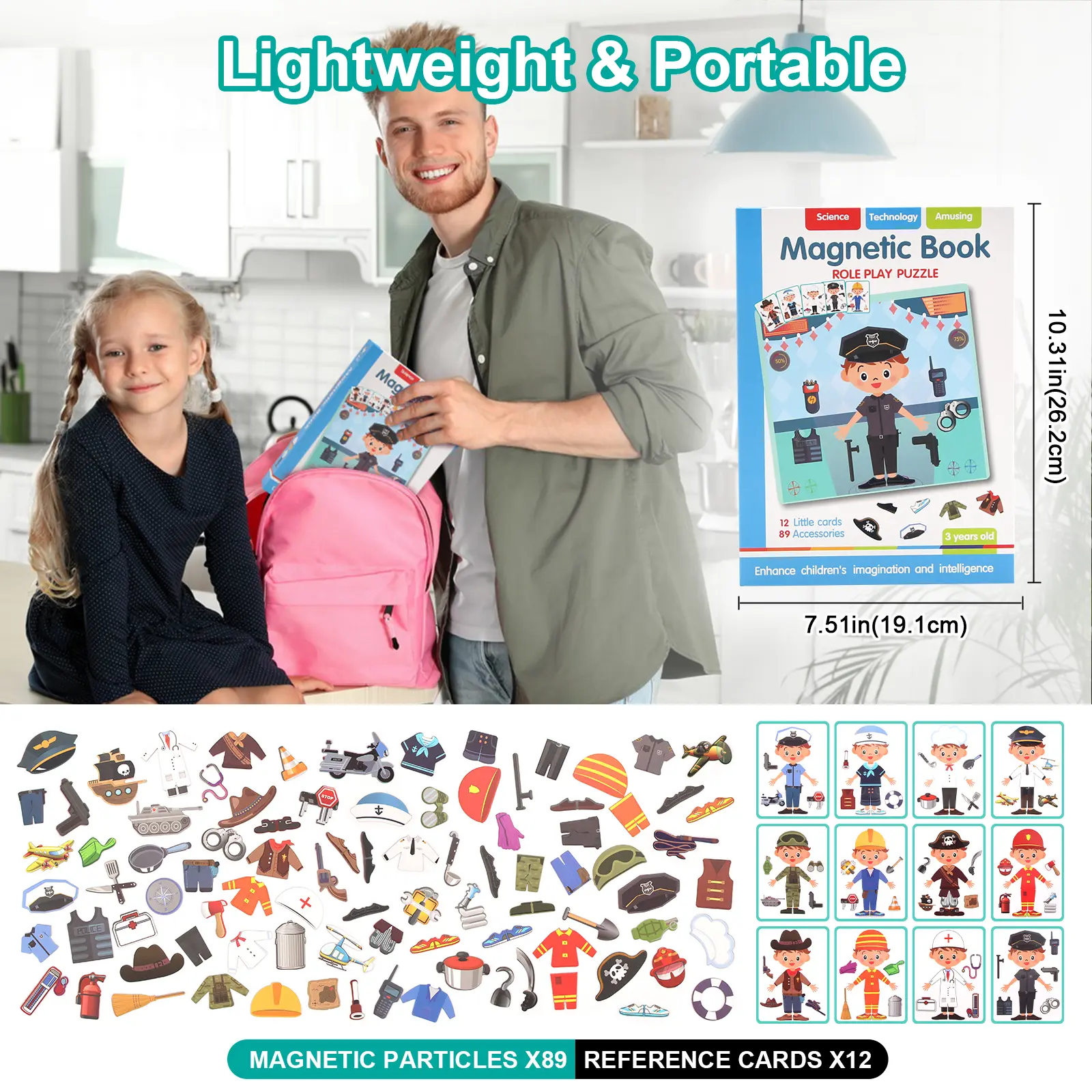 Funny Children's Intelligent Magnetic Book 3D Cartoon Puzzles Jigsaw Brain Training Game Educational Toys for Kids Gift Xmas Toy