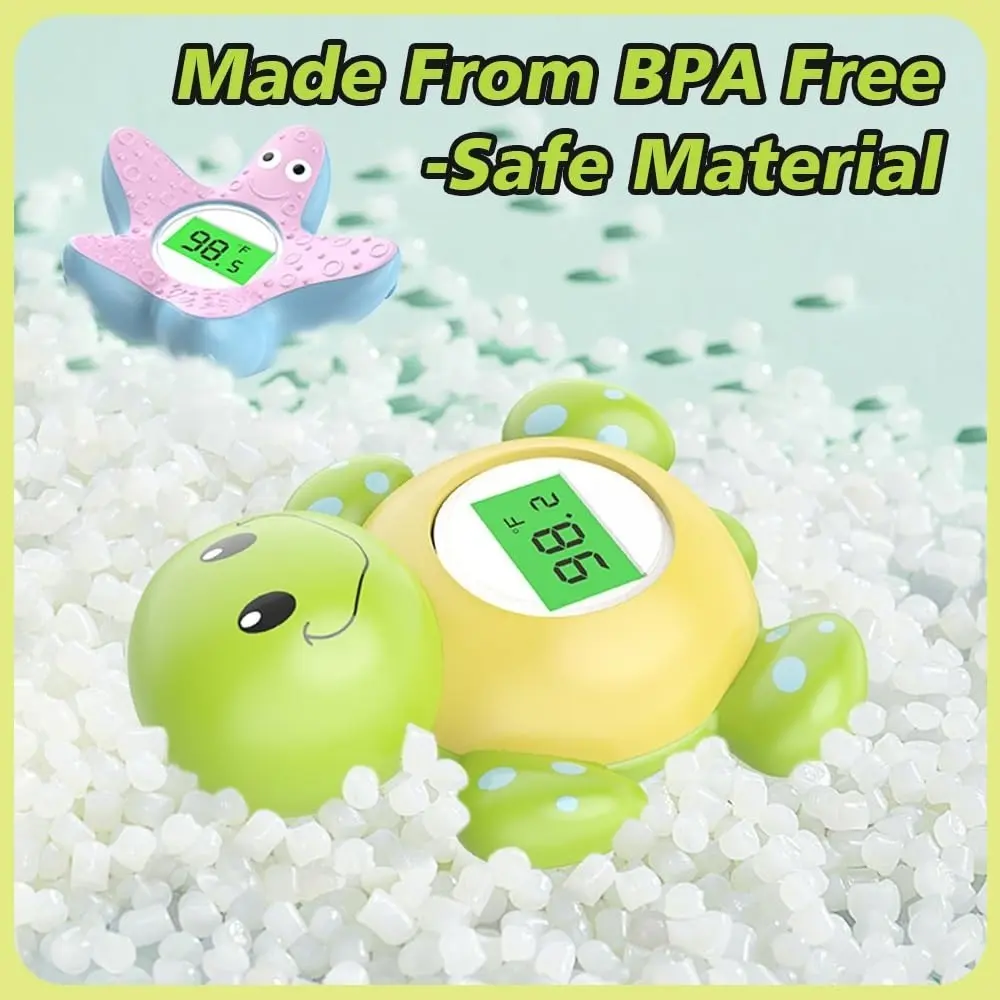 Turtle Baby Bath Thermometer Digital Water Temperature Warning 3 Color Backlit Safety Bath Tube Floating Toy for Infant Toddler