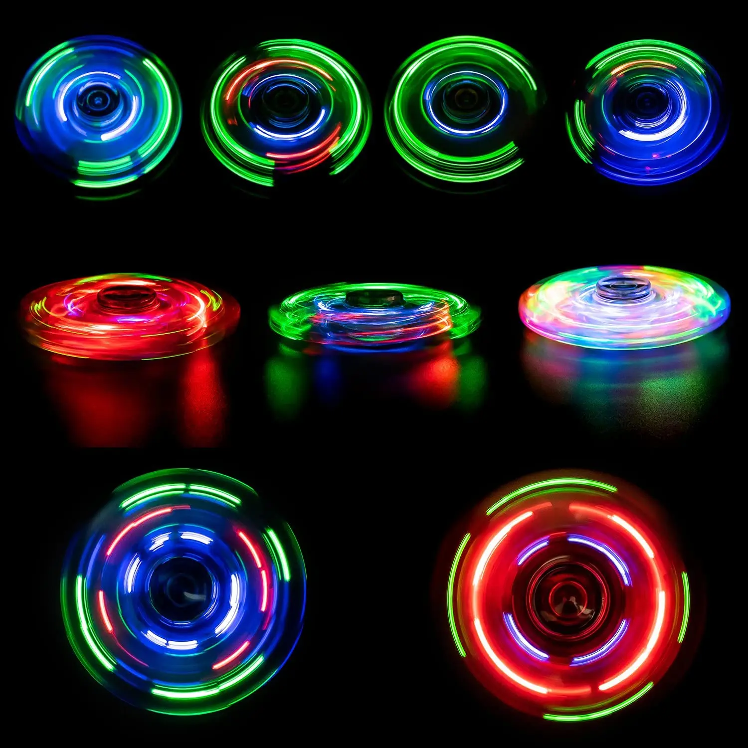LED Light Fidget Spinner Finger Toy Hand Spinner Glow in Dark Stress Reduction and Anxiety Relief for Children