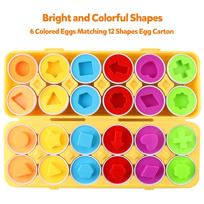 Matching Smart  Eggs Toy  For Kids  3D Puzzle Montessori Learning Education Toys Color Shape Sorter Game  Easter Egg Gifts