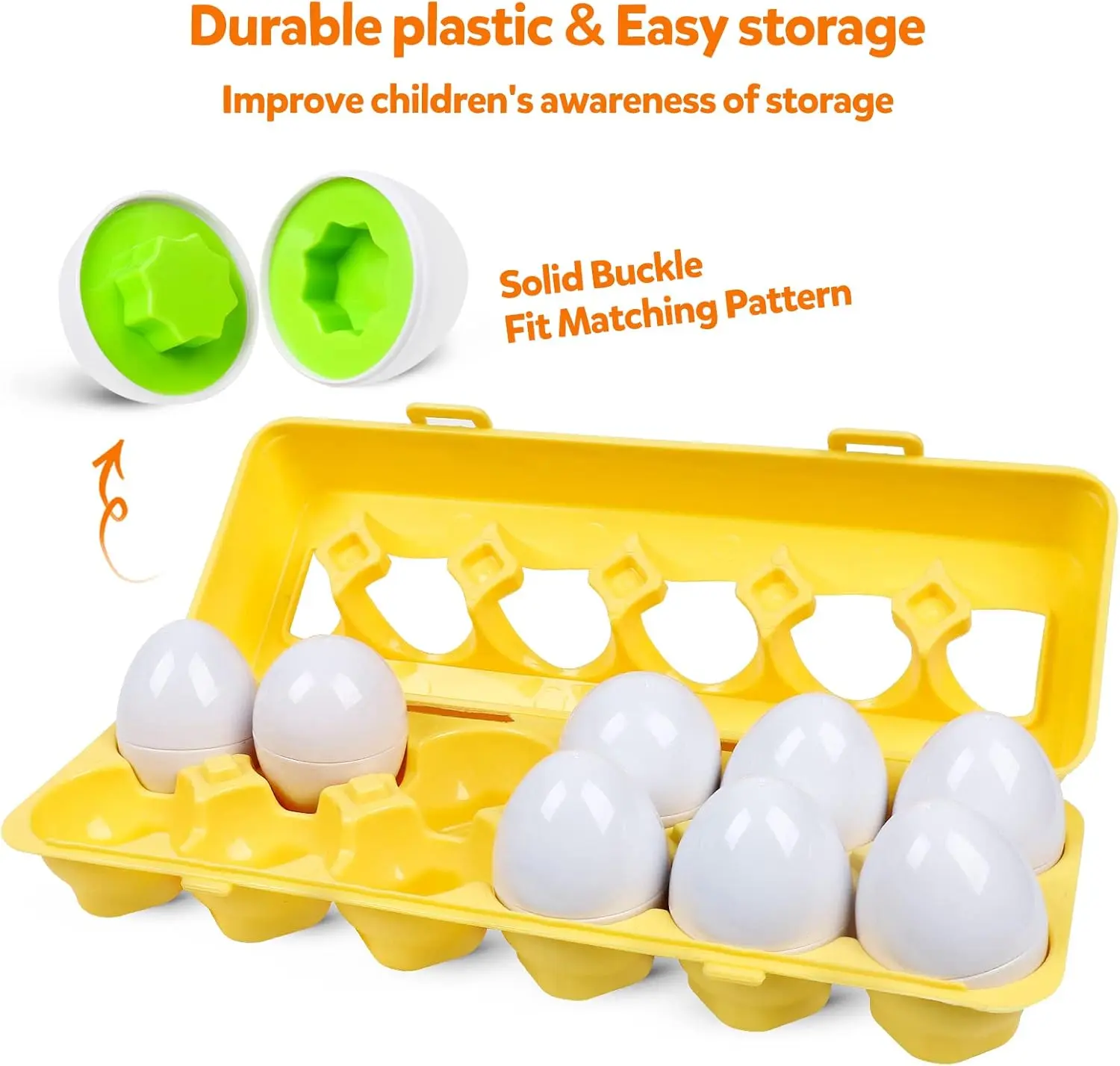 Matching Smart  Eggs Toy  For Kids  3D Puzzle Montessori Learning Education Toys Color Shape Sorter Game  Easter Egg Gifts