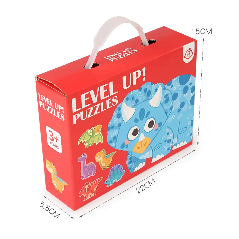 Wooden Jigsaw Puzzles for Toddlers Cartoon Animal Paper Puzzles Montessori Early Learning Education Toys Set Gifts Box for Kids