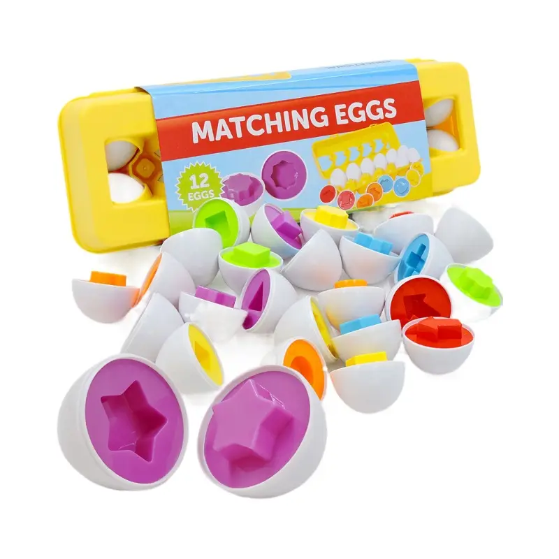 Matching Smart  Eggs Toy  For Kids  3D Puzzle Montessori Learning Education Toys Color Shape Sorter Game  Easter Egg Gifts