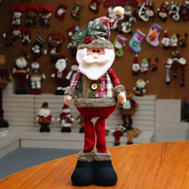 55*18 Cm Christmas Doll Decorations For Home Xmas Gift Snowman Santa Claus Standing Doll Plush Toys New Year Decor 2025 Noel
