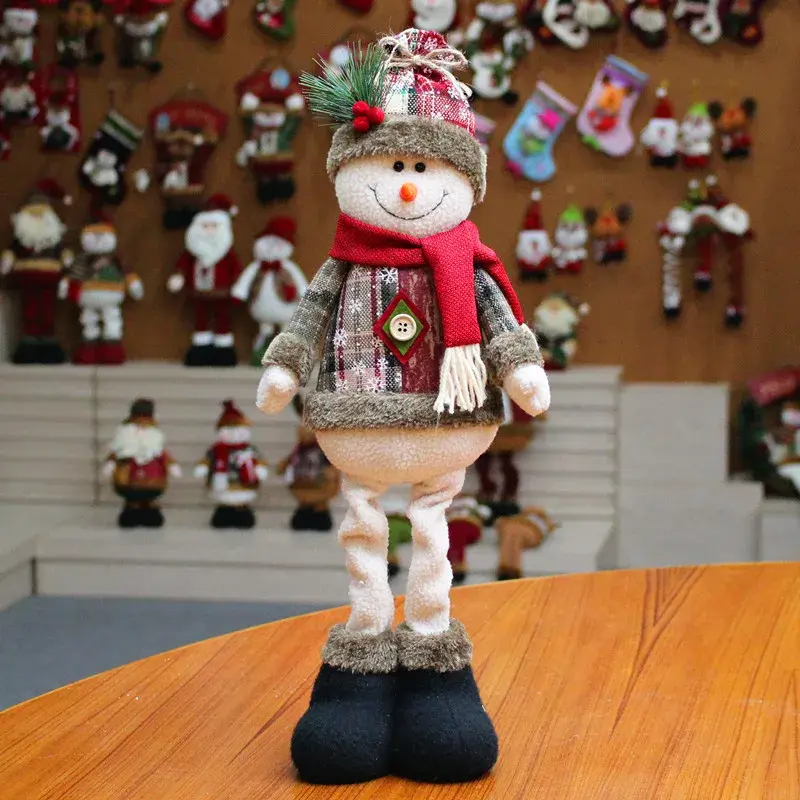 55*18 Cm Christmas Doll Decorations For Home Xmas Gift Snowman Santa Claus Standing Doll Plush Toys New Year Decor 2025 Noel