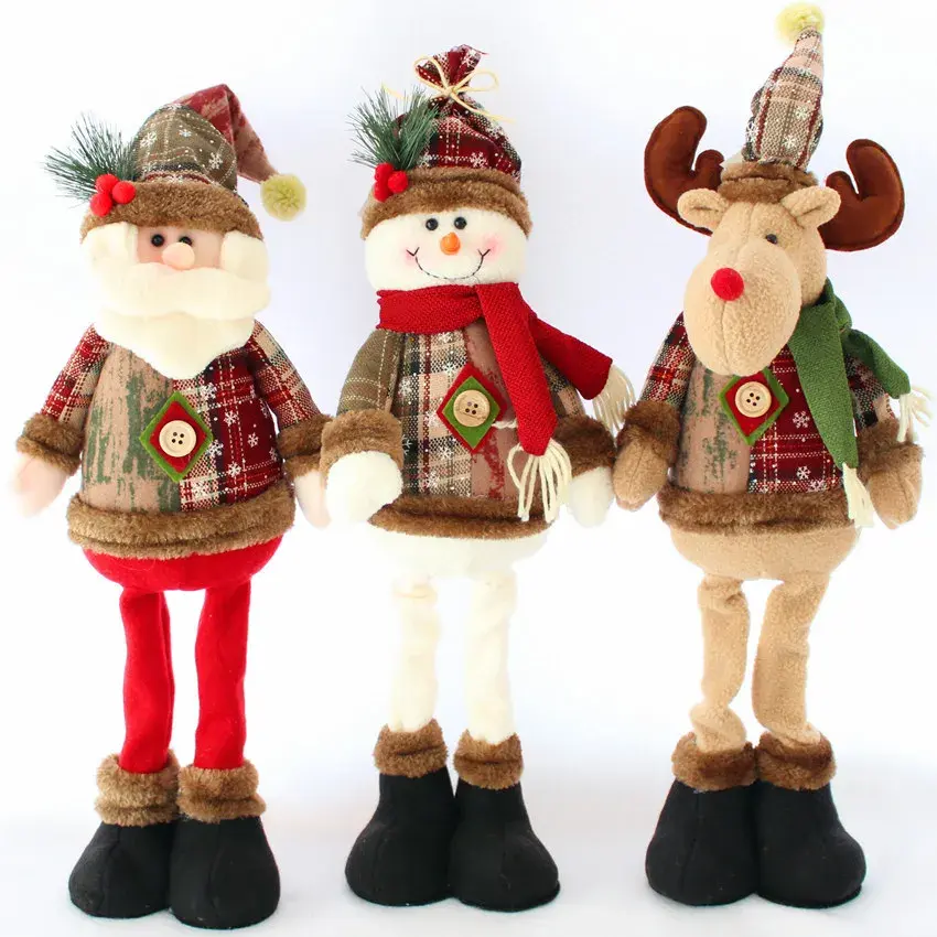 55*18 Cm Christmas Doll Decorations For Home Xmas Gift Snowman Santa Claus Standing Doll Plush Toys New Year Decor 2025 Noel