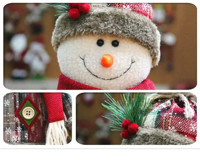 55*18 Cm Christmas Doll Decorations For Home Xmas Gift Snowman Santa Claus Standing Doll Plush Toys New Year Decor 2025 Noel