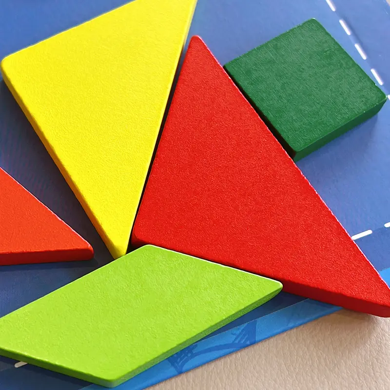 Wooden Jigsaw Magnetic Tangram 3D Puzzle Book Educational Toys For Children Montessori learning  Intelligence Games kids Gifts