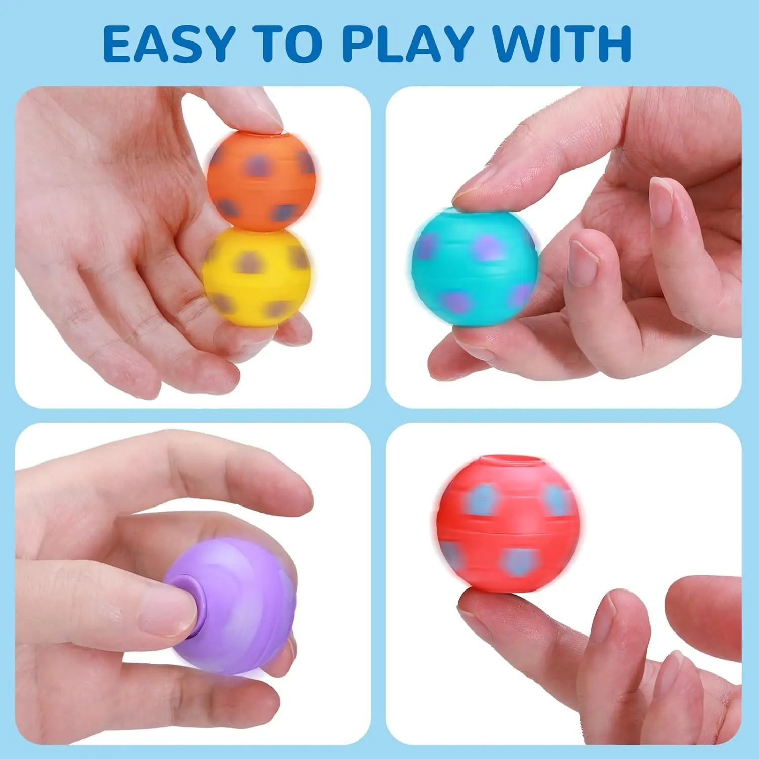 12PCS Fidget Spinners Soccer Ball Toy for Kids Stress Ball Desk Toy Party Favors Goodie Bag Stuffers Kids Adults gifts