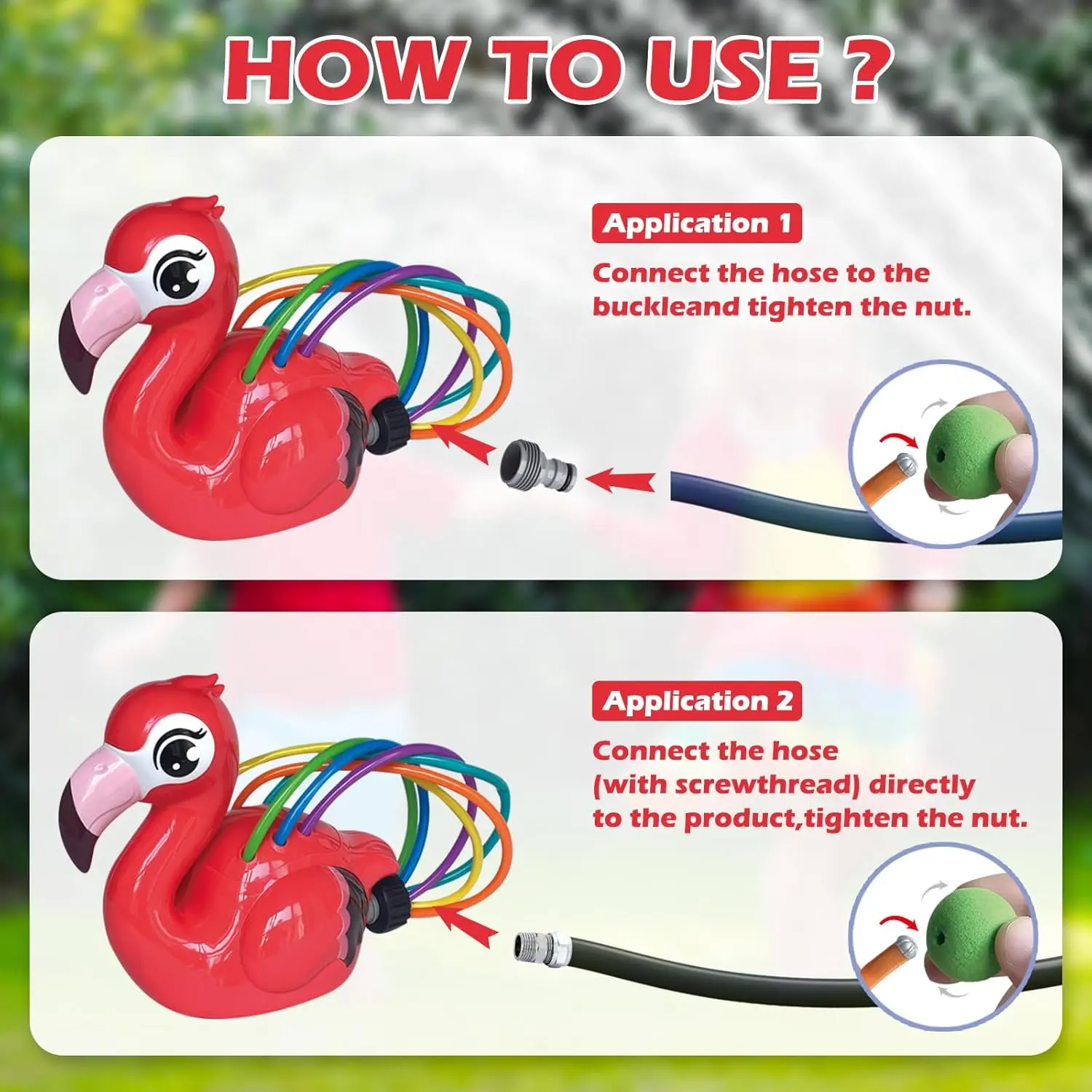 Flamingo Sprinkler Outdoor Backyard Garden Lawns Water Spray Toys for Kids Summer Cartoon Water Pipe Splash Pool Party Bath Toy