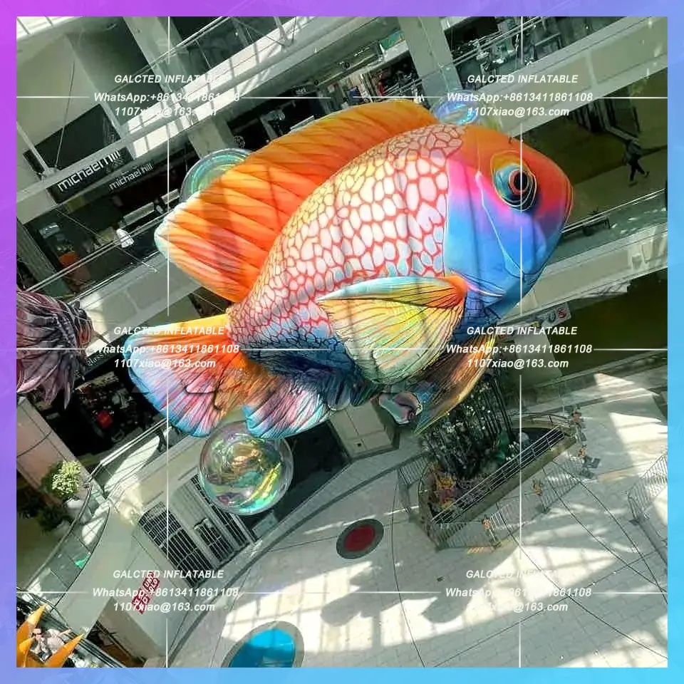 Inflatable Fish Balloon Colorful Air Blow Fantastic Hanging Large Up Cartoon Sea Animal Model For Event