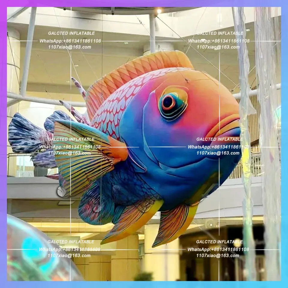 Inflatable Fish Balloon Colorful Air Blow Fantastic Hanging Large Up Cartoon Sea Animal Model For Event