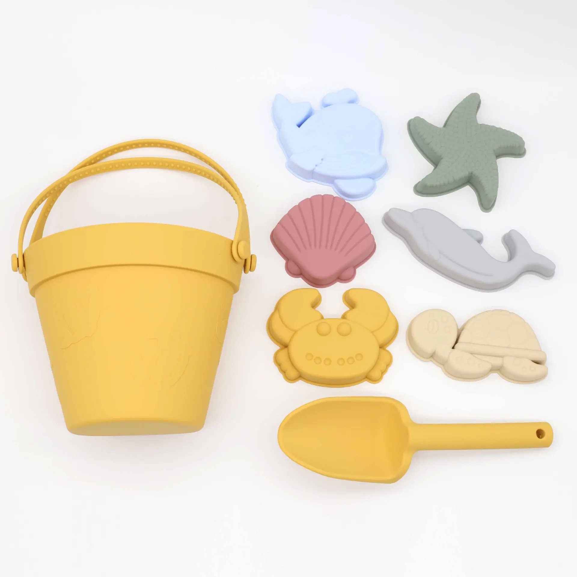 8Pcs Summer Beach Toys Kids Soft Silicone Sandbox Set Beach Game Silicone Sand Toys for Toddlers Kids Swim GameToddlers