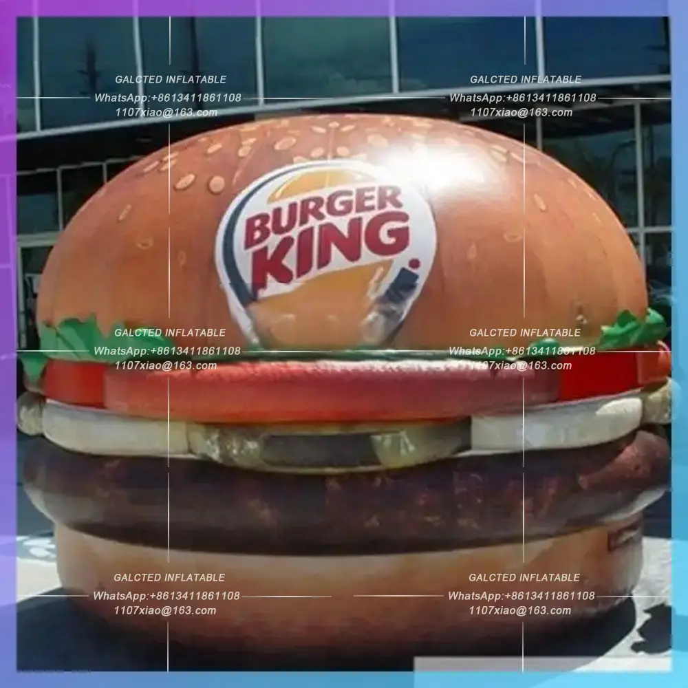 inflatable food model for burger Full color printing of giant burger restaurant advertising
