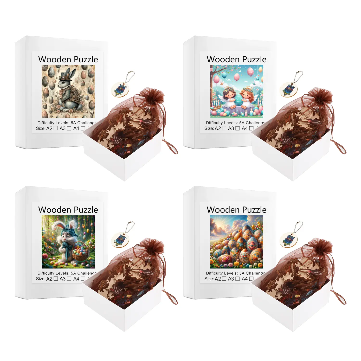 Rabbit Egg Little Girl Animal Puzzles High Quality Jigsaw Puzzle Wooden Puzzle Best Christmas Gift