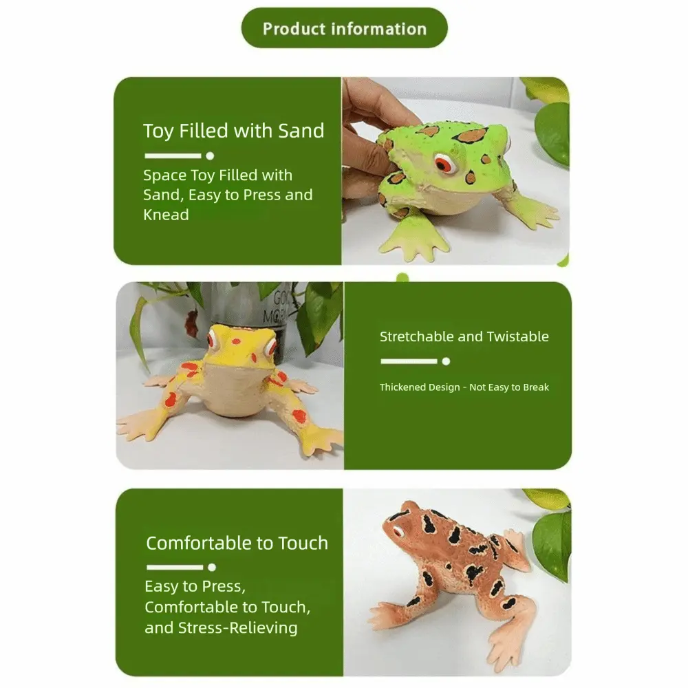New Stress-relief Frog Squeeze Soft Simulation Frog SimulationToy Decompression Toy Tricky Toys