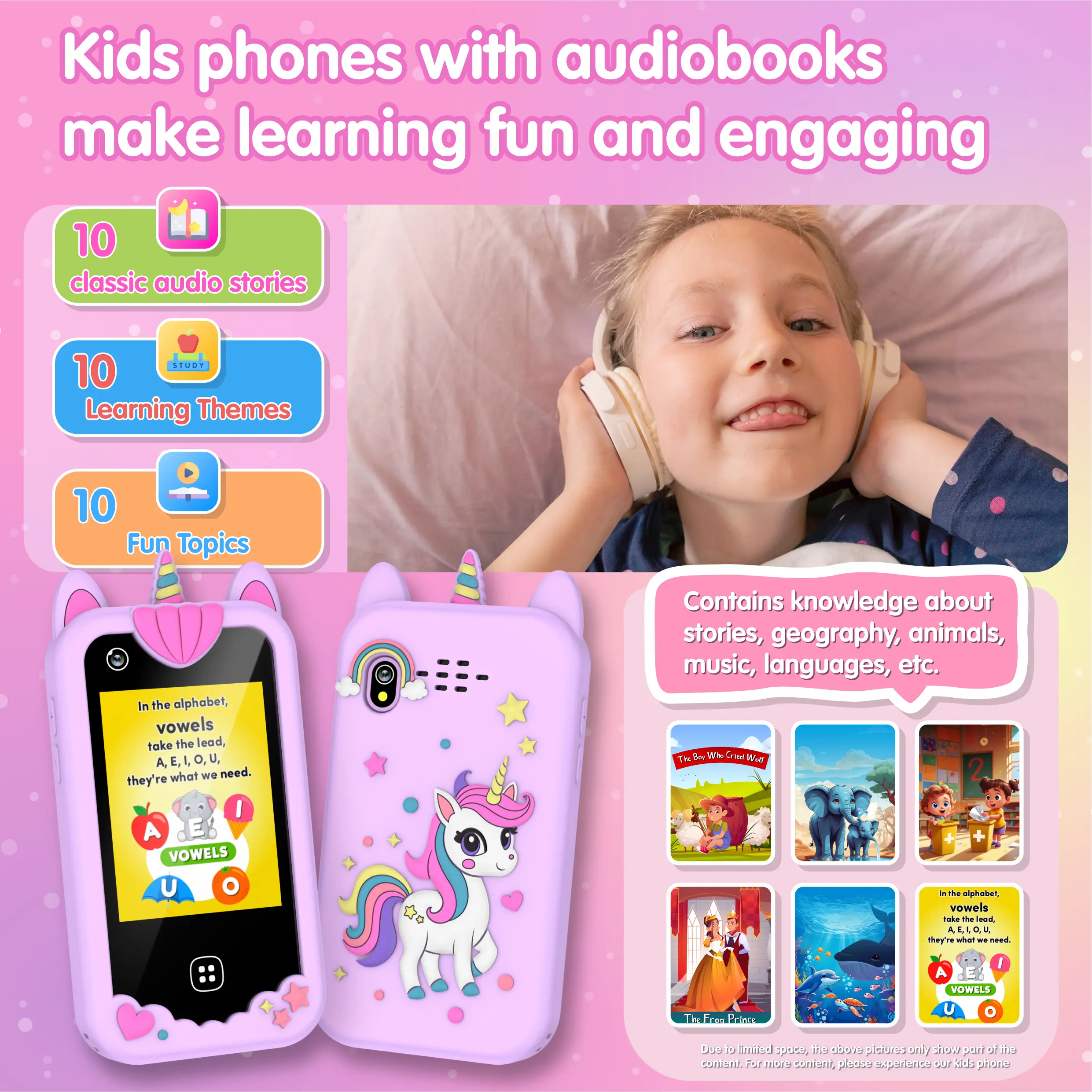 Kids Smart Phone for Girls Boys 17 Games Children Cell Phone Toys Dual Camera Music Player Toddler Learning Phone Birthday Gifts