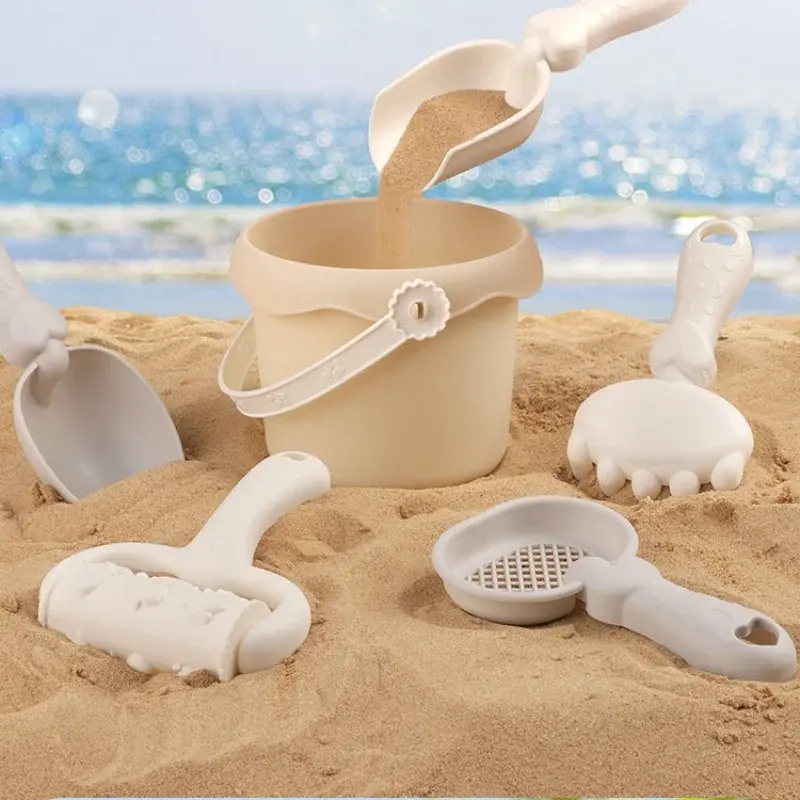Children's Beach Toy Set Ideal for Summer Sand Digging Water Play Funny Morandi color Beach Bucket Toys