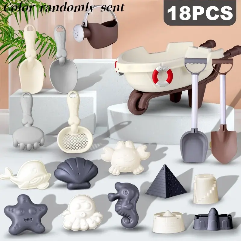 Children's Beach Toy Set Ideal for Summer Sand Digging Water Play Funny Morandi color Beach Bucket Toys