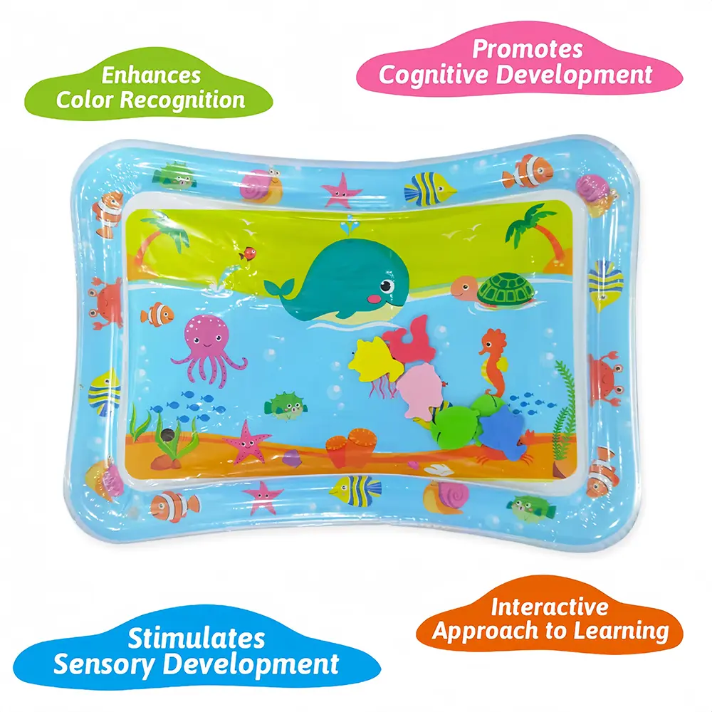1pc Inflatable PVC Playing Mat Baby Play Water Mat Toddler Pad Kids Early Education Activity Toys Tummy Time Mat Cushion Gift