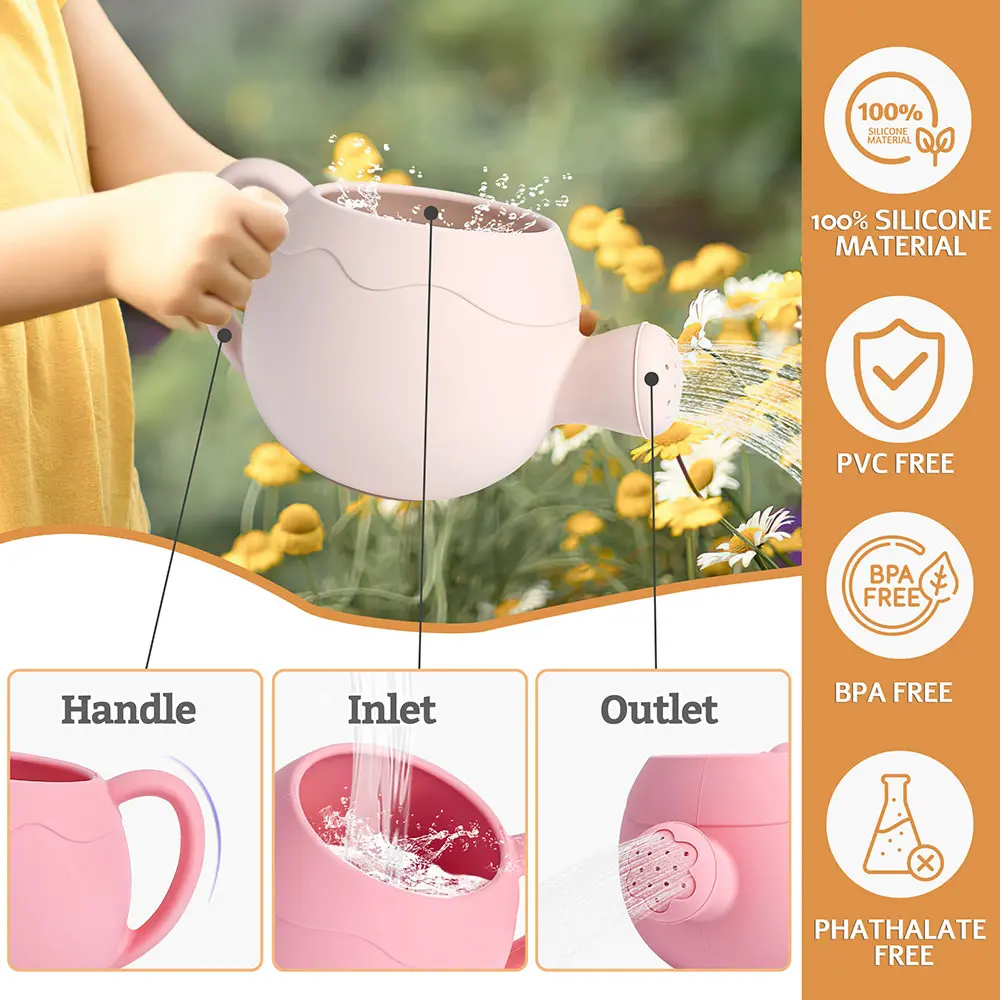 TYRY.HU Outdoor Beach Watering Pot Silicone Baby Toy for Garden BPA free Silicone Soft Material Kids Play Outside