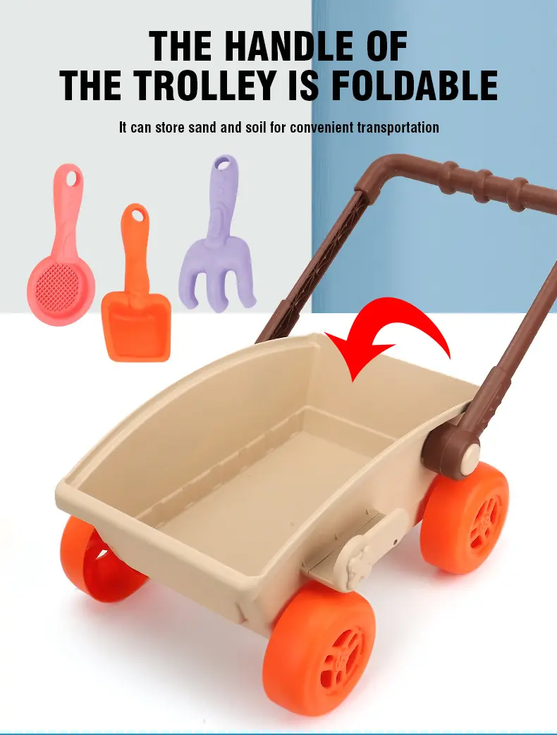 Kid Trolley Beach Play Toy Sandbox Shovel Animal Molds Beach Accessories Dig Sand Toy Outdoor Seaside Water Game Kid Fun Gift