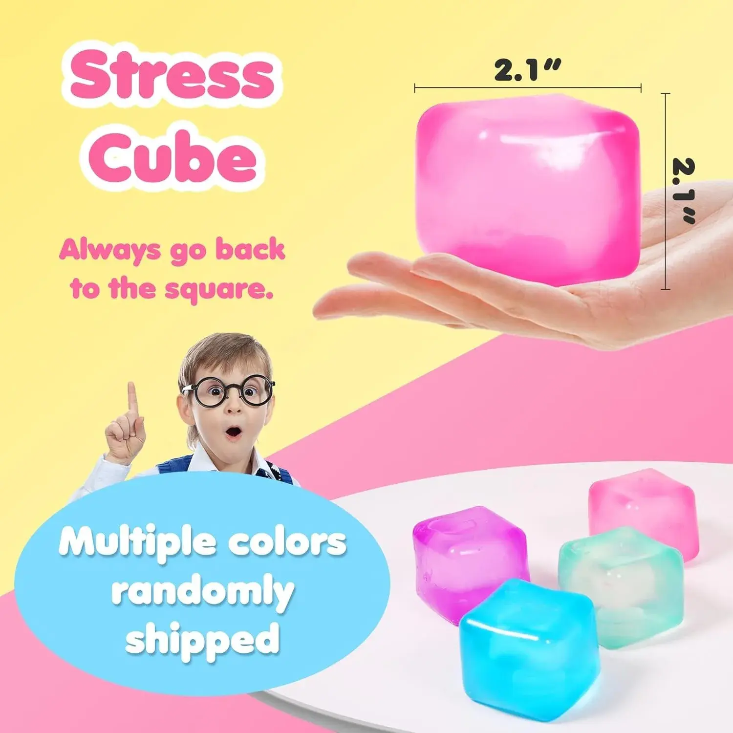 Squishy Ice Cube Fidget Toy Square Shape Squishy Stress Ball Squeeze Toys Stress Relief Sensory Toy For Kids Adults Gift