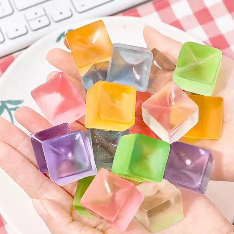 Squishy Ice Cube Fidget Toy Square Shape Squishy Stress Ball Squeeze Toys Stress Relief Sensory Toy For Kids Adults Gift