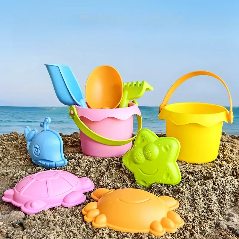 Children's Beach Toy Set Sand Digging and Water Toy, Shovel Beach Sand Play Tool Random Colors Plastic Bucket Watering Toy Sets