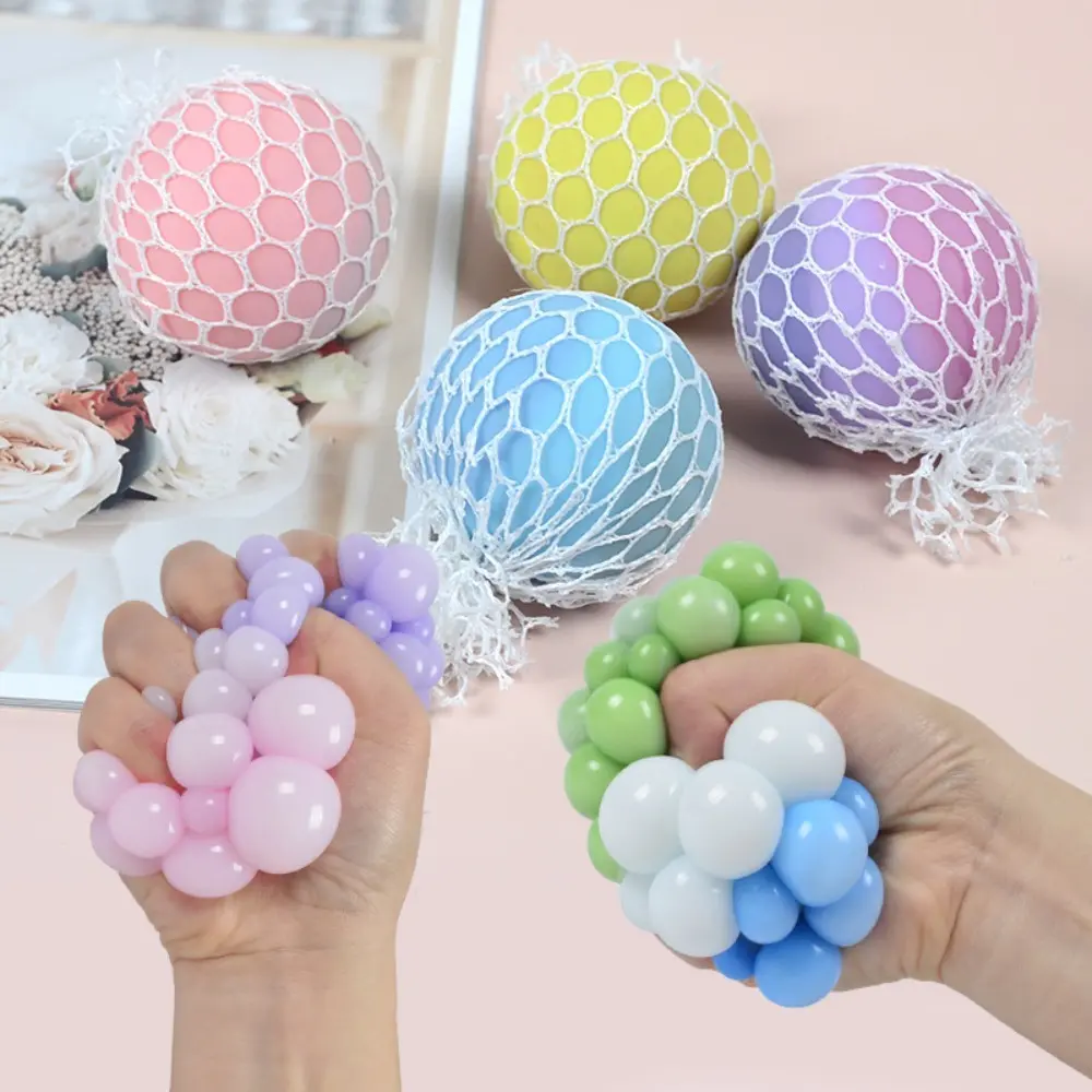 Squishy Colorful Grape Balls Fidget Toys Slow Rising Squeeze Funny Stress Reliever Reduce Pressure Prop for Childrens and Adults