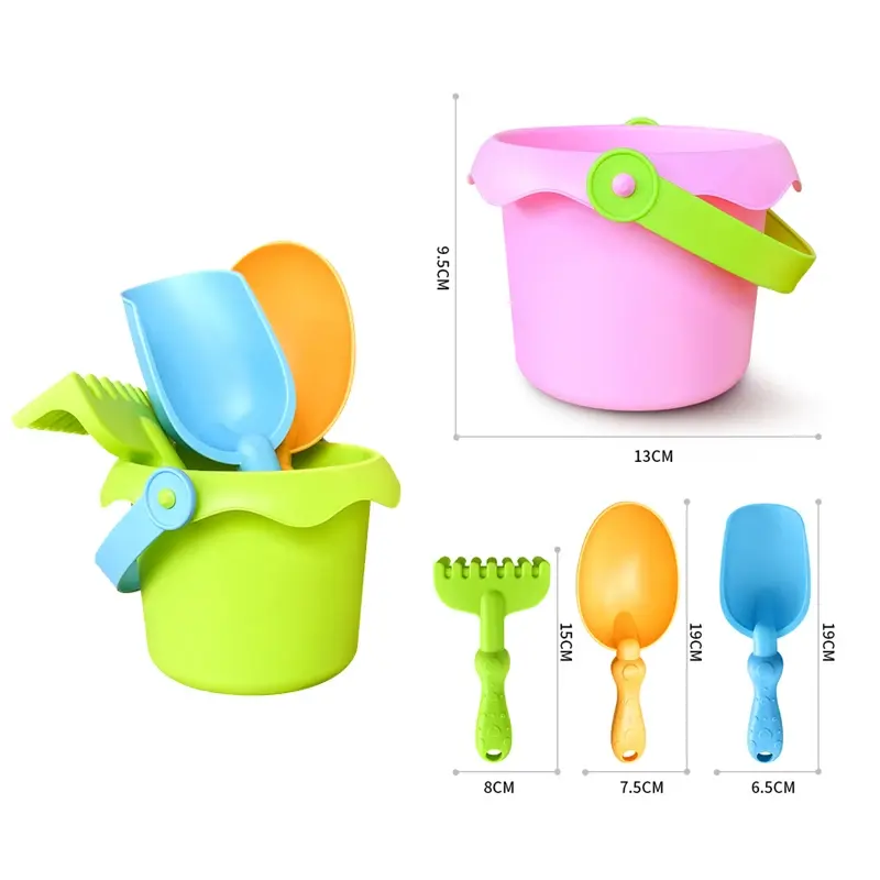 Children's Beach Toy Set Sand Digging and Water Toy, Shovel Beach Sand Play Tool Random Colors Plastic Bucket Watering Toy Sets