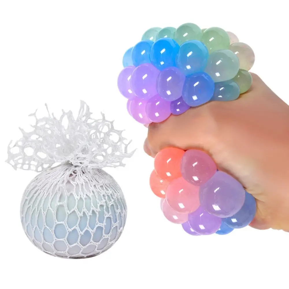 Squishy Colorful Grape Balls Fidget Toys Slow Rising Squeeze Funny Stress Reliever Reduce Pressure Prop for Childrens and Adults