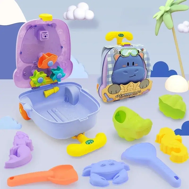 Summer Beach Sand Play Toys for Kids Luggage Toy Kit Water Toys Sand Bucket Pit Tool Outdoor Toys for Children Boys Girls Gifts