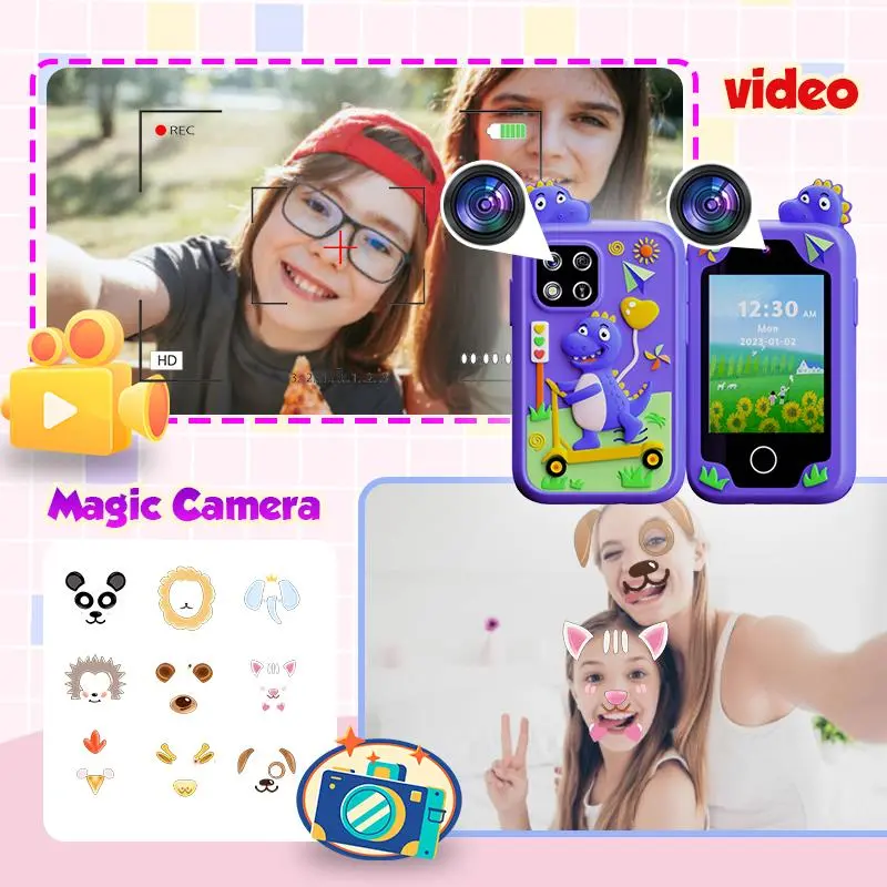 New Mini Phone Children Toy Musical Unicorn Dinosaur Baby Mobile Camera MP3 Player Educational Toys Kids Christmas Birthday Gift